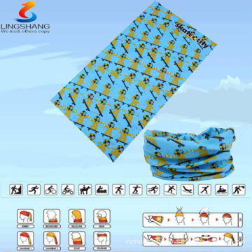 LSB-0208 Ningbo Lingshang 100% polyester multifunctional outdoor neck tube seamless headwear wit custom logo printed